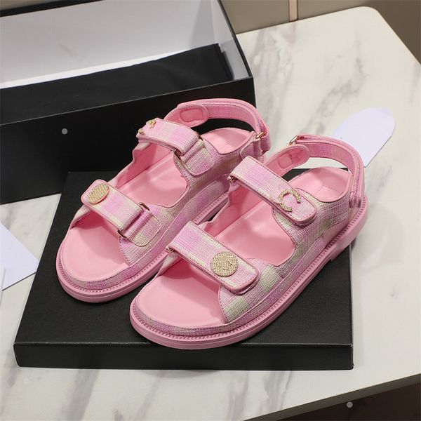 

designer beach shoes luxury cc sandals women leather footwear fashion slides woman slippers outdoor shoe adk1