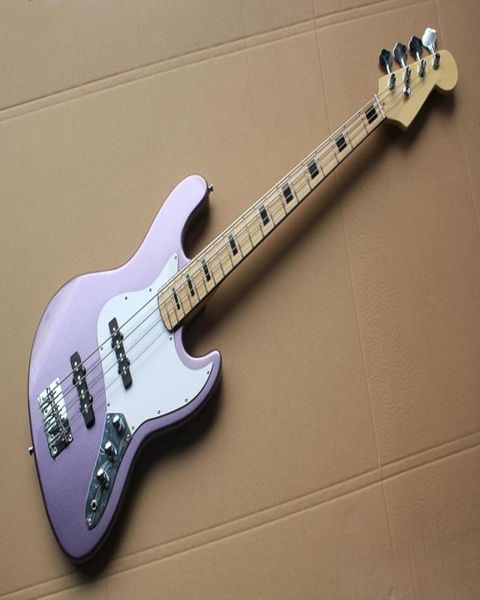 

factory custom metal purple 4string electric bass guitarchrome hardwaresmaple fingerboardwhite pickguardoffer customized7916696