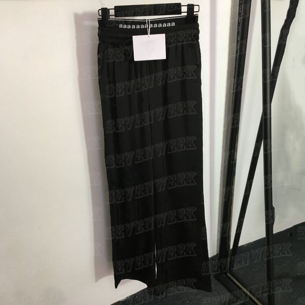 

flocking letter pants trousers for women elastic webbing high waist wide leg pant fashion casual long pant clothing, Black;white