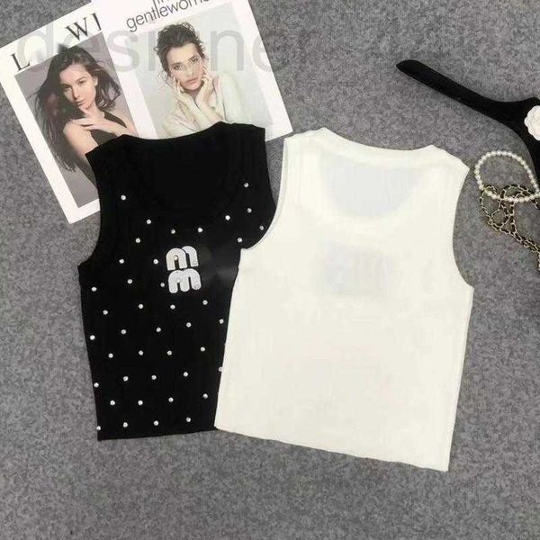 

women's tanks & camis designer womens vest heavy industry diamond pattern t shirt elastic slim tank 23ss summer new inner outer sleevel, White