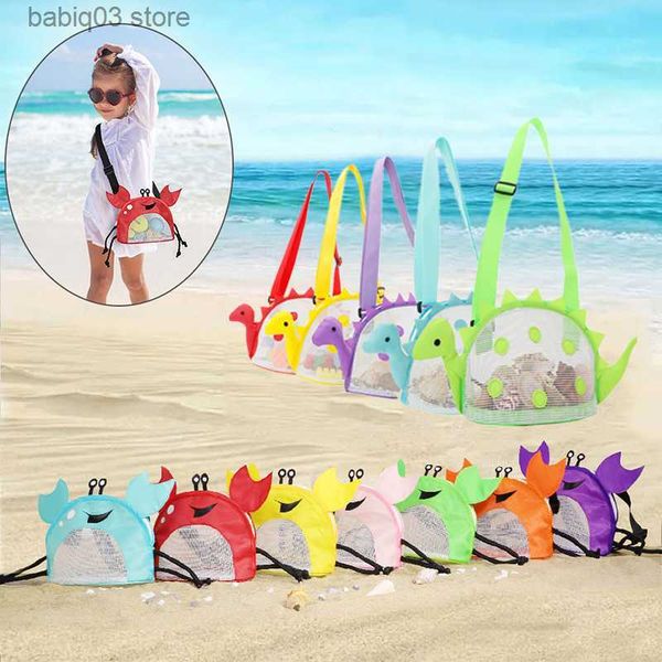 

diaper bags children's beach bag 2023 new toy bag big crab dinosaur outdoor shell color mesh shell bag beach toy storage backpack t2305