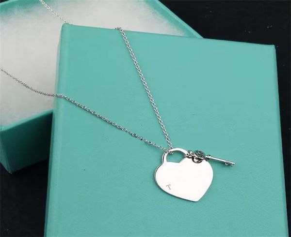 

heart tag jewlery womens luxury designers necklaces double hearts for couples birthday gifts letter for mens chain colorful classi9634952, Silver