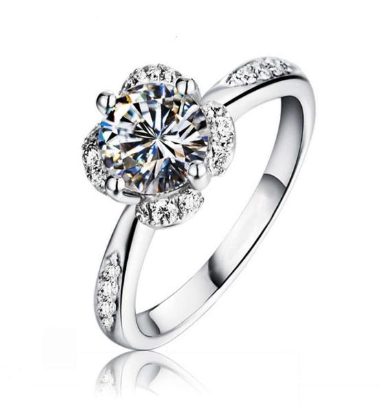

hbp fashion luxury korean versatile aaa80 zircon women039s with flower shaped full diamond ring2796129, Silver