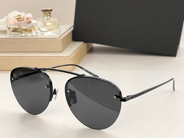 

fashion designer 575 mens women sunglasses classic vintage metal half frame pilot shape glasses outdoor simple versatile style uv protection, White;black