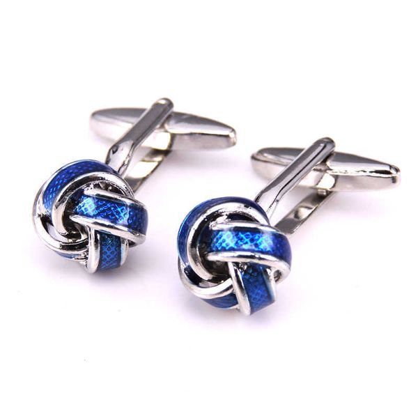 

cuff links c-man jewelry shirt men's brand blue knot cufflinks abotoaduras cool g220525, Silver