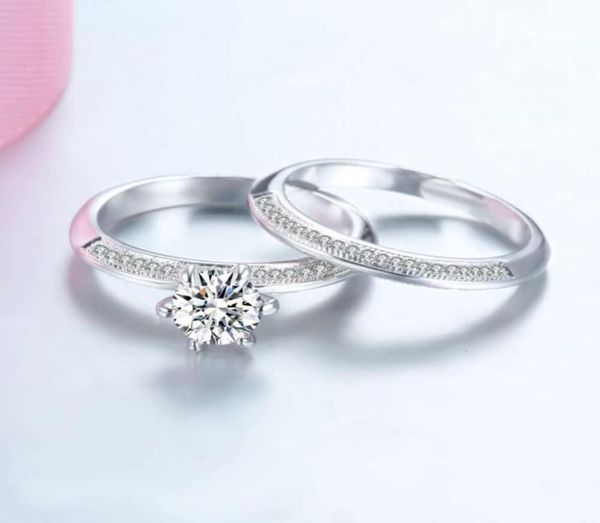 

hbp fashion poetry pendant summer sweet couple super flash six claw anti drilling ring set with diamond jewelry2603930, Silver