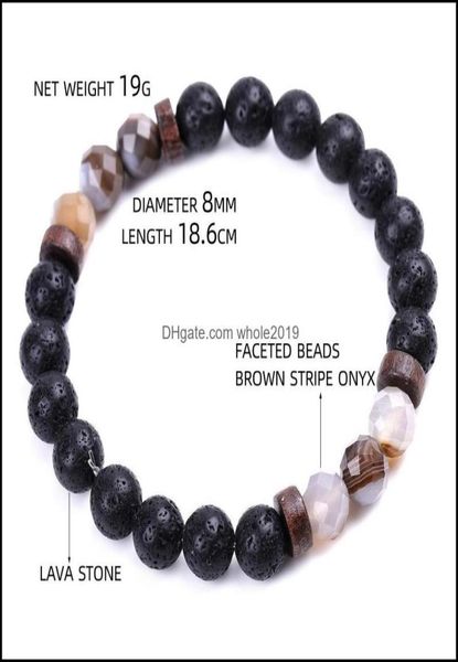

charm bracelets men bracelet faceted natural stone wooden beaded 8mm tiger eye spectrolite buddha lava beads stretch women jewelry5139244, Golden;silver