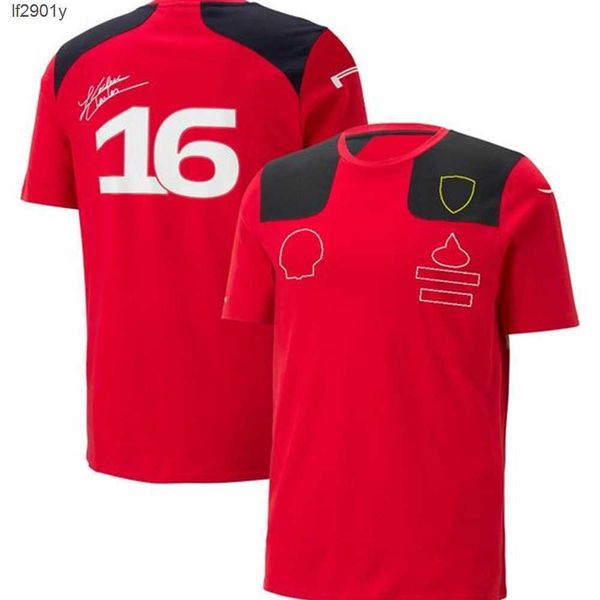 

2023 the most new product f1 formula one red clothing racing suit lapel polo shirt team work clothes short sleeve t-shirt men customized 5xz, White;black