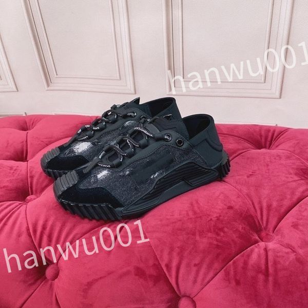 

2023 new designer womens mans casual shoes fashion genuine leather letters printed woman runway trainers sneakers, Black