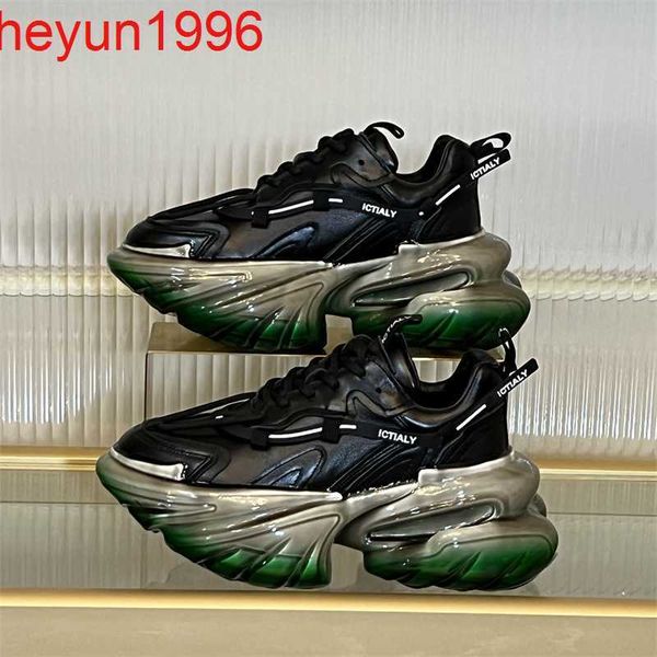 

jelly genuine leather rocking father's 2023 spring new thick soles increased height fashionable casual sports shoes women's