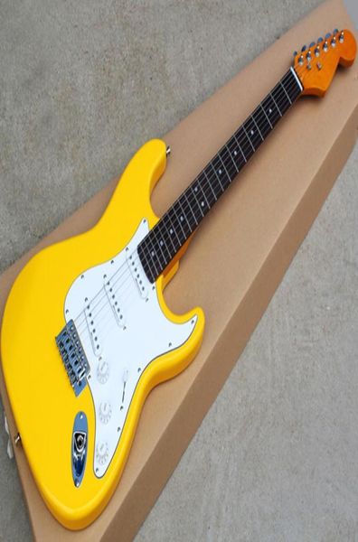 

factory whole yellow electric guitar with sss pickupsrosewood fretboardyellow maple neckcan be customized as request4262858