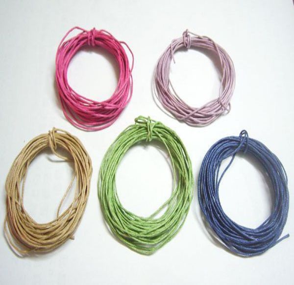 

50yardslot 1mm mixed colors cotton waxed cord findings components for diy craft jewelry wc08678543, White;red