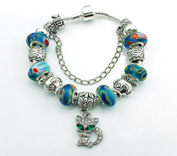 

arrival european style silver plating crystal women infinity charm bracelets with murano beads style bracelets bangles jewe1277696, Golden;silver