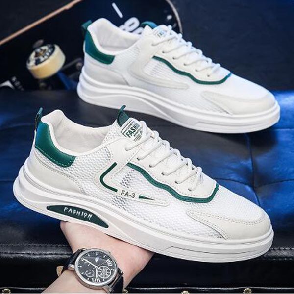 

summer korean mesh breathable casual skateboard shoes lightweight fashion white blue green summers shoes men's outdoor shoes