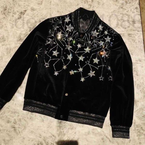 

designer high version slp mens baseball jacket y diamond embroidered velvet coat saint jackets men women casual suit oversize sportswear bjq, Black;brown