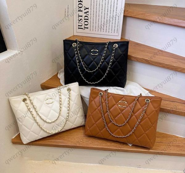 

2023 new women039s fashion gold chain portable handbag turbot lattice design shoulder bag large capacity underarm p8381998