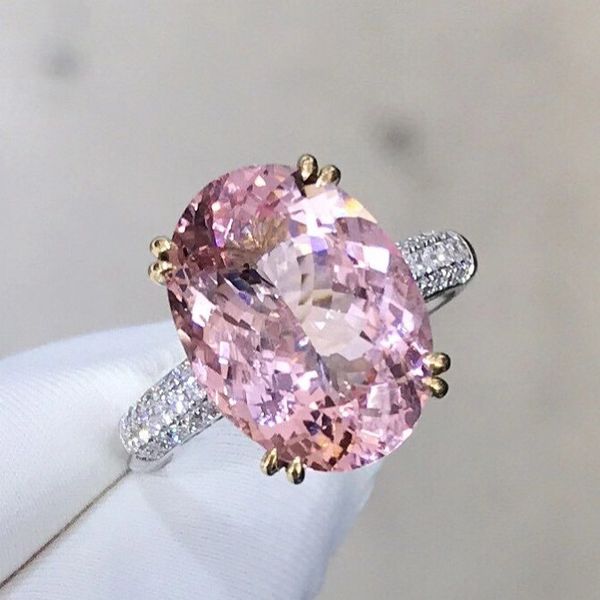 

luxury 3ct pink zircon cz ring silver color engagement wedding band rings for women bridal party jewelry gift, Slivery;golden