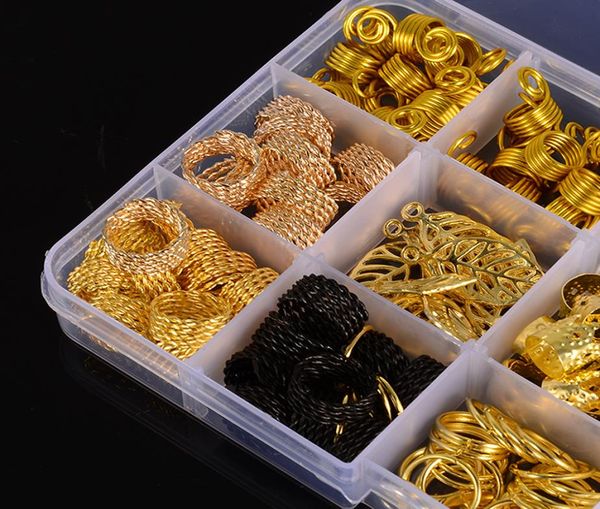 

200pcs hair coil dreadlocks braid rings cuffs beads diy accessories jewelry pendants bead cuff 2204091654101, Brown
