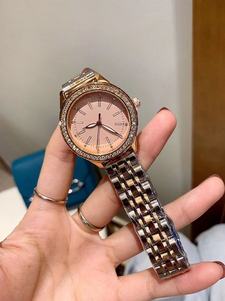 

the new fashionable ladies watch solid steel strap dial 35mm11, Slivery;brown