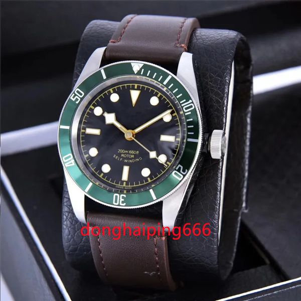 

watches for man automatic luxury watch mechanical designer wristwatch design aaa quality leather watchband strap black belt wholesale, Slivery;brown