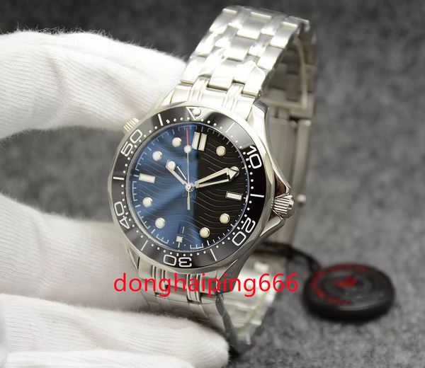 

41mm automatic mechanical outdoor mens watches watch black dial with stainless steel bracelet rotatable bezel transparent case back, Slivery;brown