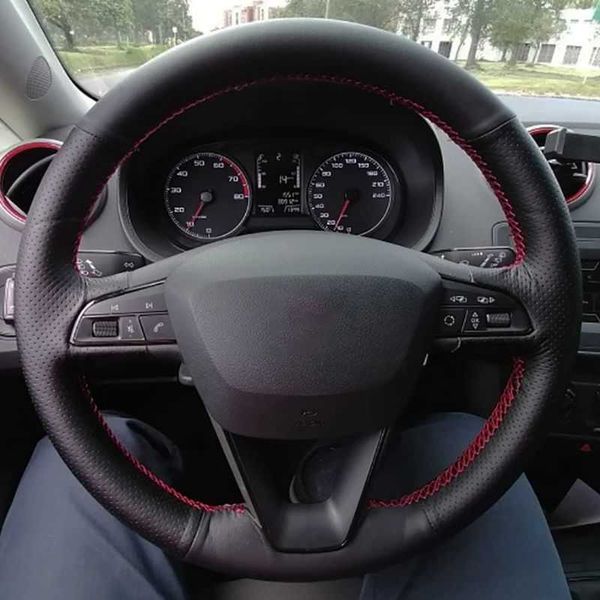 

steering wheel covers car steering wheel cover anti-slip artificial leather braid for seat leon 5f mk3 2013-2019 ibiza 6j tarraco arona atec