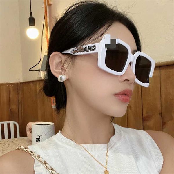 

fashion designer brand cool sunglasses luxury super big female ins red star letter lenses double c ch71466 with logo box, White;black