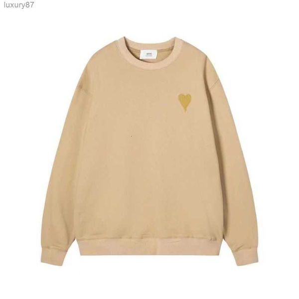 

hoodie male and female designers amis paris hooded highs quality sweater embroidered red love winter round neck jumper couple sweatshirts sn, Black