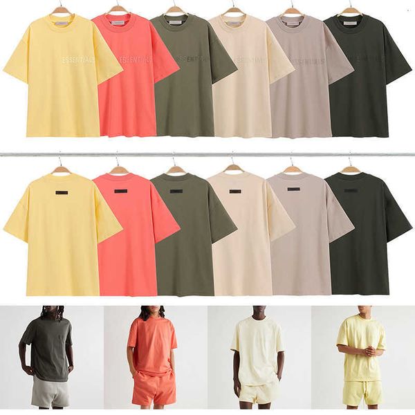 

men's t-shirts fashion ess designer fog summer season 8 ess flocking print couple loose round neck short sleeve t-shirt men, White;black