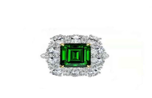 

2021 fashion banquet and party gift ring us size with green crystal5915759, Silver