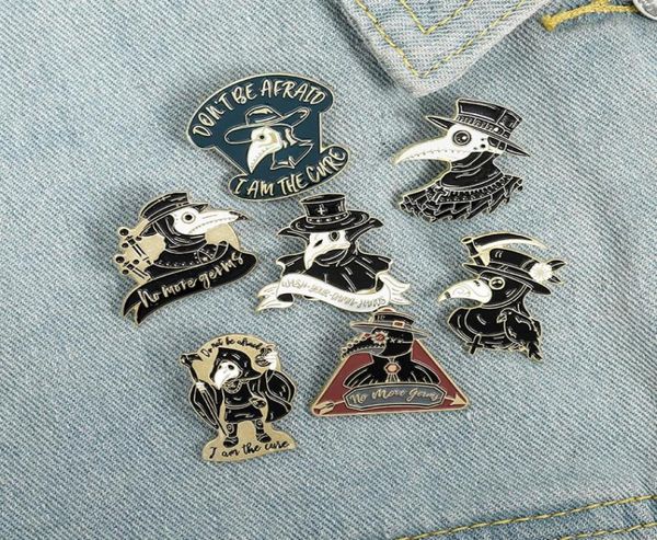 

plague doctor enamel pins beak face brooches custom badges for bag lapel pins buckle cool jewelry gift for nurse friends5967673, Blue