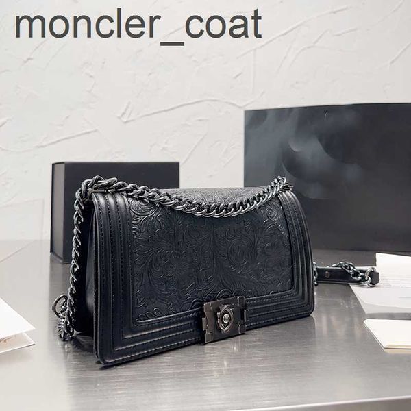 

shoulder bags small boy channel black handbag sling side bag calfskin silver gold-tone metal adjustable chain purse metal lock gabrielle qui