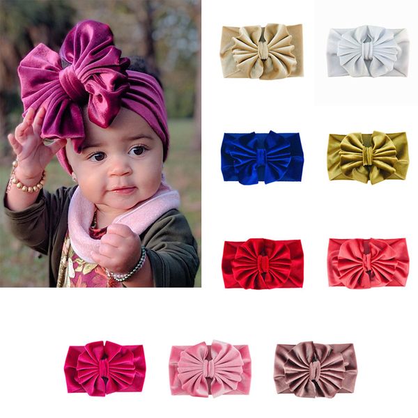 

velvet bow headbands baby hair band girl fashion headwear, Silver