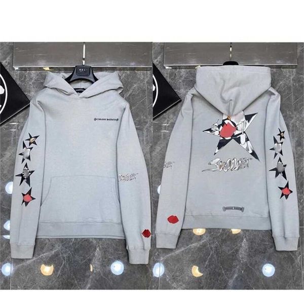 

classic fashion luxury mens zipper ch hoodies designer horseshoe sanskrit cross print pullover hooded sweatshirts sweater skir a8u3, Black