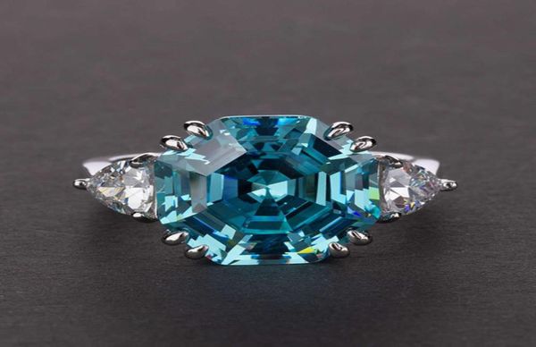 

hbp fashion luxury creative octagonal pagoda 12 ring s925 silver high carbon diamond simulation 13 carats5614316