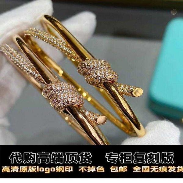 

factory designer t bangle t home knot bracelet v gold knot 925 silver rose gold t home bracelet gu ailing same style g1be, Black