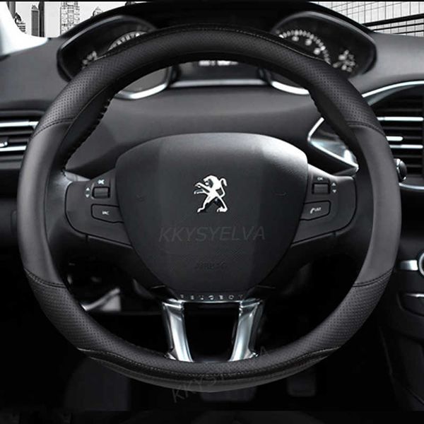 

steering wheel covers car steering wheel cover carbon fibre +leather for peugeot 208 2012~2018 peugeot 308 2014~2021 2008 2013~2018 auto acc