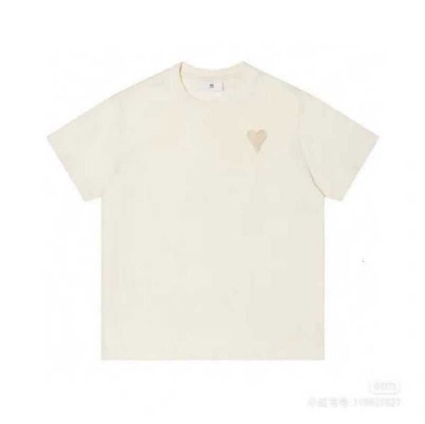

designers amis paris tshirt 2023ss spring classic heart solid color big love round neck short sleeve t-shirt tees for men and women 6n8n, White;black