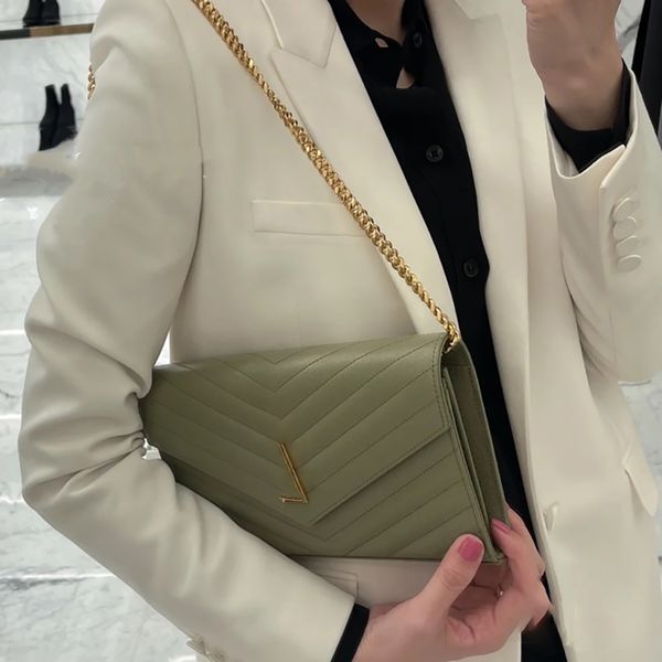 

designer chain bag luxury flap bag genuine leather shoulder bag 22.5cm high imitation crossbody bag with box zy028