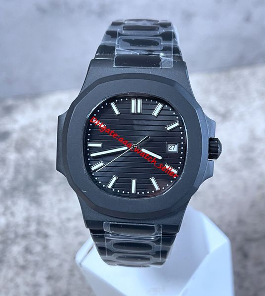 

u1 version luxury mens watches 40mm 5711 5711r 5811 black dial mechanical automatic movement sapphire luminous full black stainless steel me, Slivery;brown