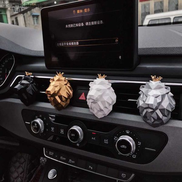 

car air freshener creative lion head shape car perfume fragrance cool car air freshener smell car diffuser vent clip scent refill for car l2