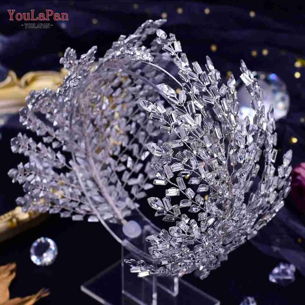 

other fashion accessories youlapan hp383 elegant wedding bride crown headwear rhinestone tiaras baroque headband brides hair accessories wom, Silver