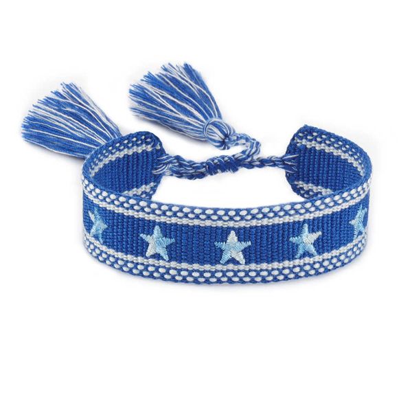 

woven bracelets knitted with two-color hearts and stars gifts for friends and couples, Golden;silver