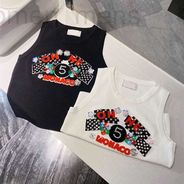 

women's tanks & camis designer sweet flower 2023 new summer knitting sleeveless vest designer fashion round neck 0q9c, White