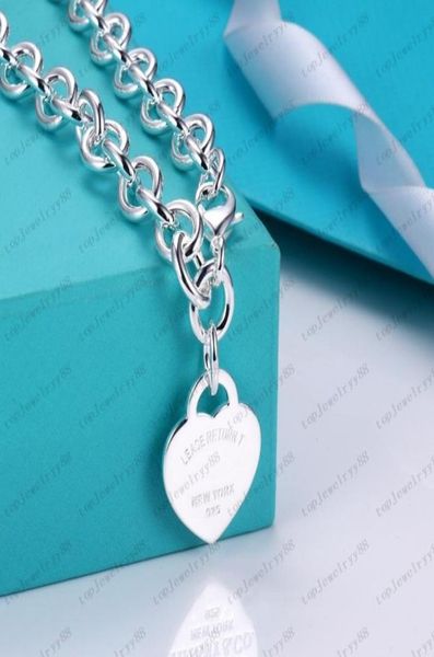 

designer heartshaped key bracelet female luxury necklace couple gold chain pendant neck jewelry gift accessories whole with b2058721, Silver