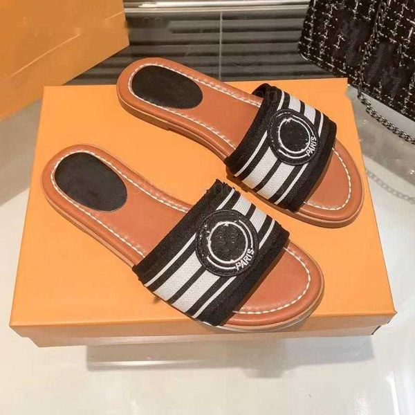 

slide sandals lock it flat mule sandals famous designer women sandles slipper sliders summer shake flats mules patent leather embroidery san, Black