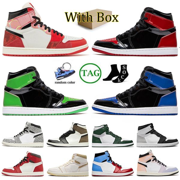 

designer 1 high baketball shoes jorden1s men women jumpman 1 university blue spider-verse washed pink denim black white cement j1s mocha sne