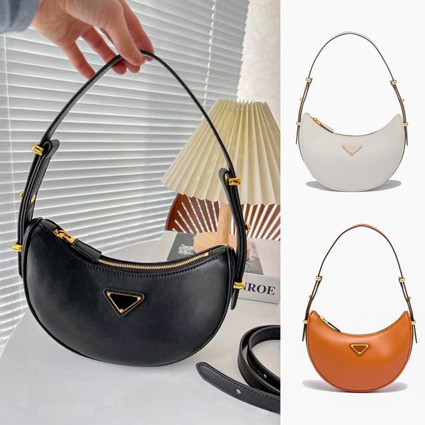 

designer shoulder underarm womens prad bag genuine leather triangle half moon bag luxury purse and handbag mens fashion duffle crossbody clu