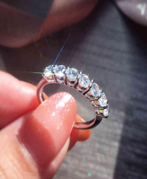 

romantic 925 silver ring moissanite jewelry round excellent cut wedding party anniversary ring9377669