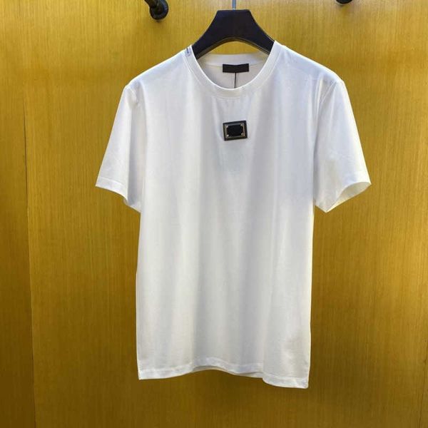 

fashion tshirt mens short sleeves metal logo sweatshirt designer t shirt pullover tee round neck cotton oversize polos s-5xl, White;black